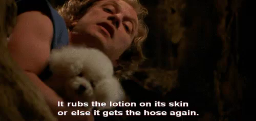 It rubs the lotion on its skin